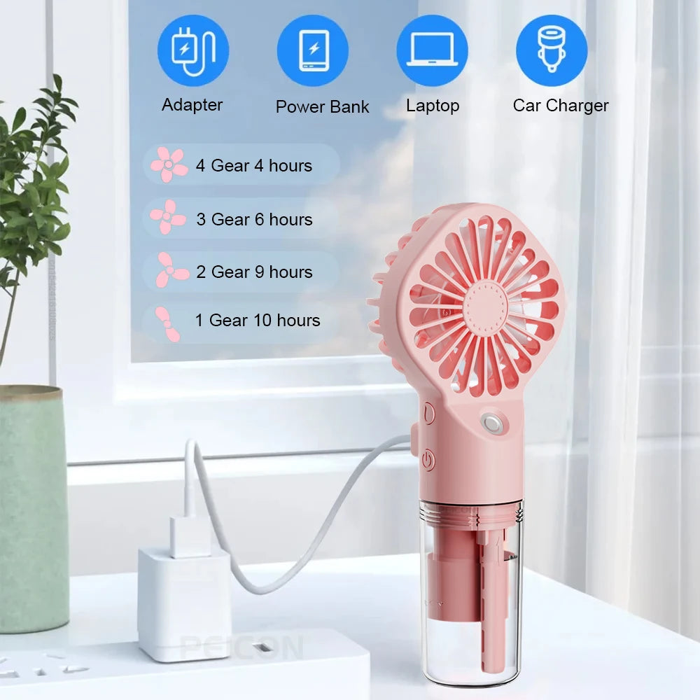 Portable Humidifier Fan Handheld Mist Fan Portable